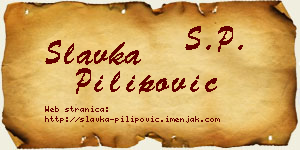 Slavka Pilipović vizit kartica